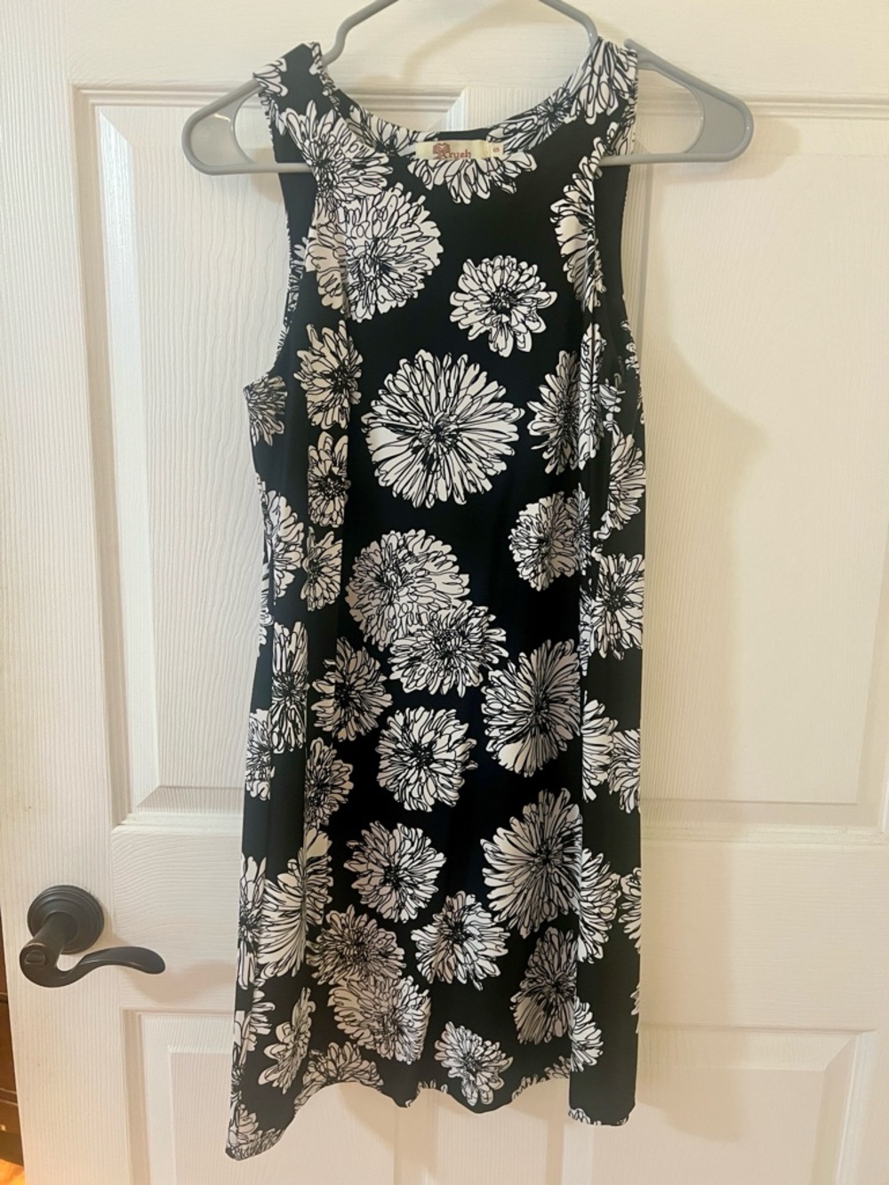 Aryeh Black and White Floral Midi Dress